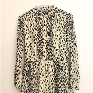 Jcrew Animal Print Dress Long Sleeve Size 4